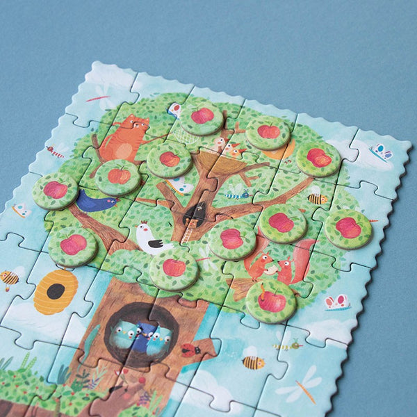 Taschenpuzzle mit Beobachtungsspiel – Apfelbaum 36 Teile - tablude.com