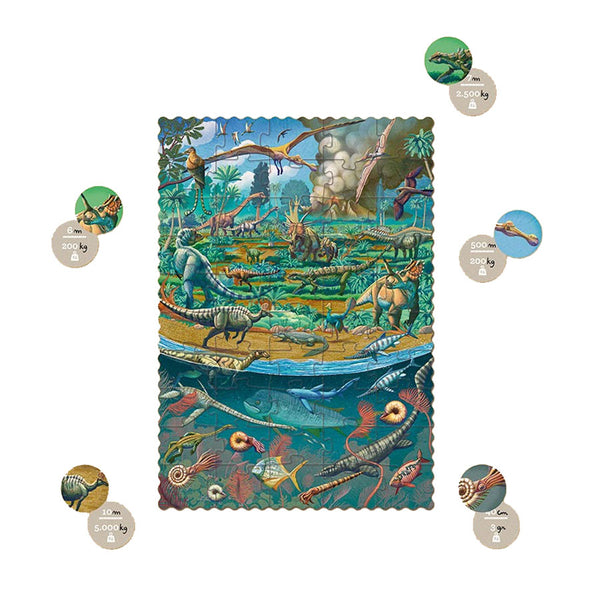 Taschenpuzzle mit Beobachtungsspiel – Dinosaurier, 50 Teile - tablude.com