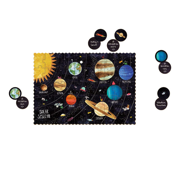Taschenpuzzle mit Beobachtungsspiel – Planeten, 50 Teile - tablude.com
