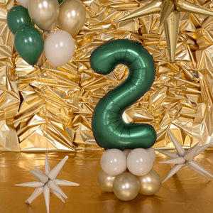 Folienballon 86 cm – Zahl 2, flaschengrün