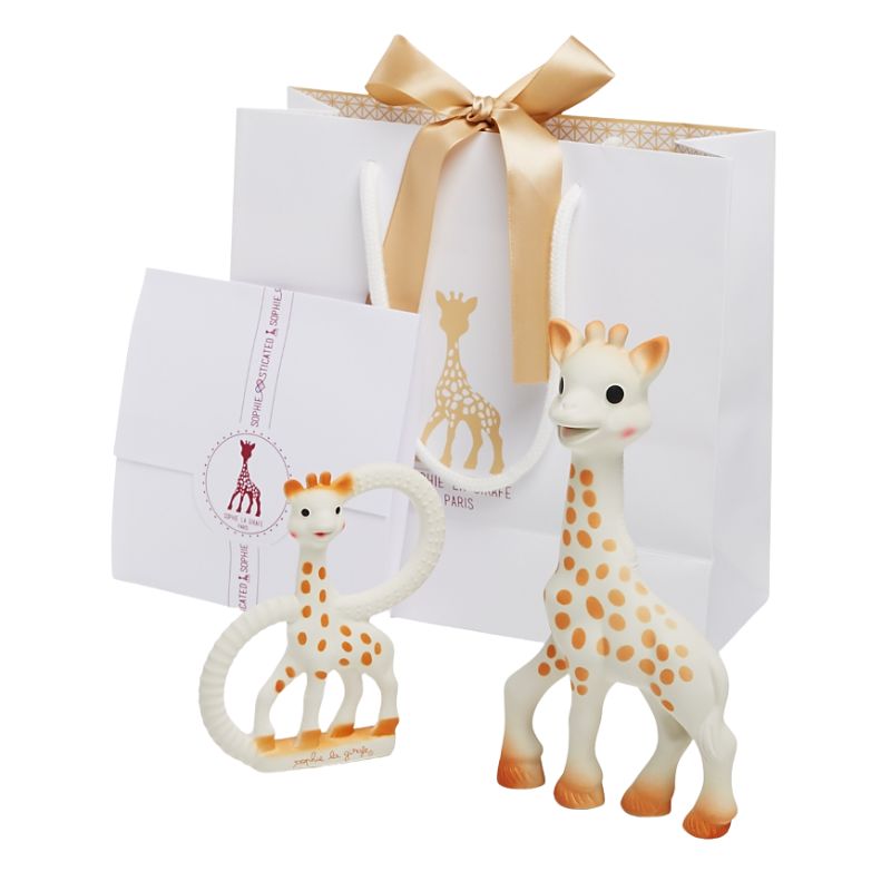 Beißring Sophie die Giraffe  – kleines Geburtstags-Set - tablude.com