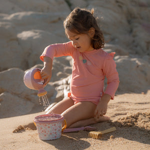 5-teiliges Strandset – Pink Flowers - tablude.com