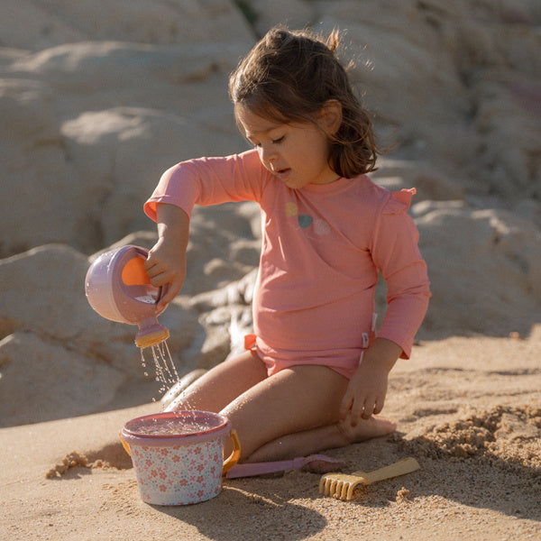 5-teiliges Strandset – Pink Flowers - tablude.com