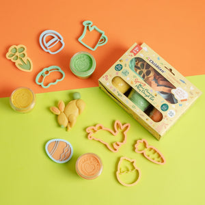 Kreativset, 100 % natürliche Knete und 8 Formen – Frühling - tablude.com