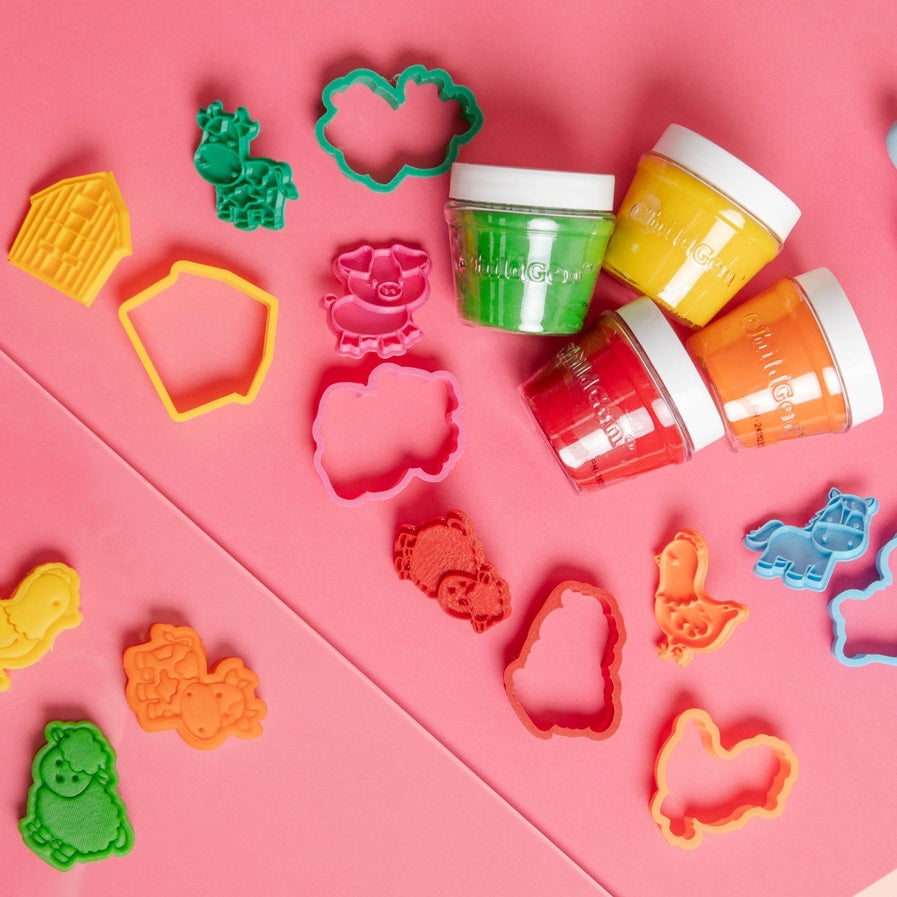 Kreativset, 100 % natürliche Knete und Zubehör – Bauernhof - tablude.com