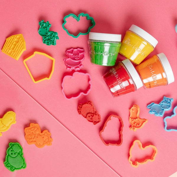 Kreativset, 100 % natürliche Knete und Zubehör – Bauernhof - tablude.com
