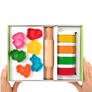 Kreativset, 100 % natürliche Knete und Zubehör – Bauernhof - tablude.com