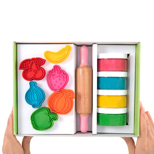 Kreativset, 100 % natürliche Knete und Zubehör – Gemüse und Obst - tablude.com