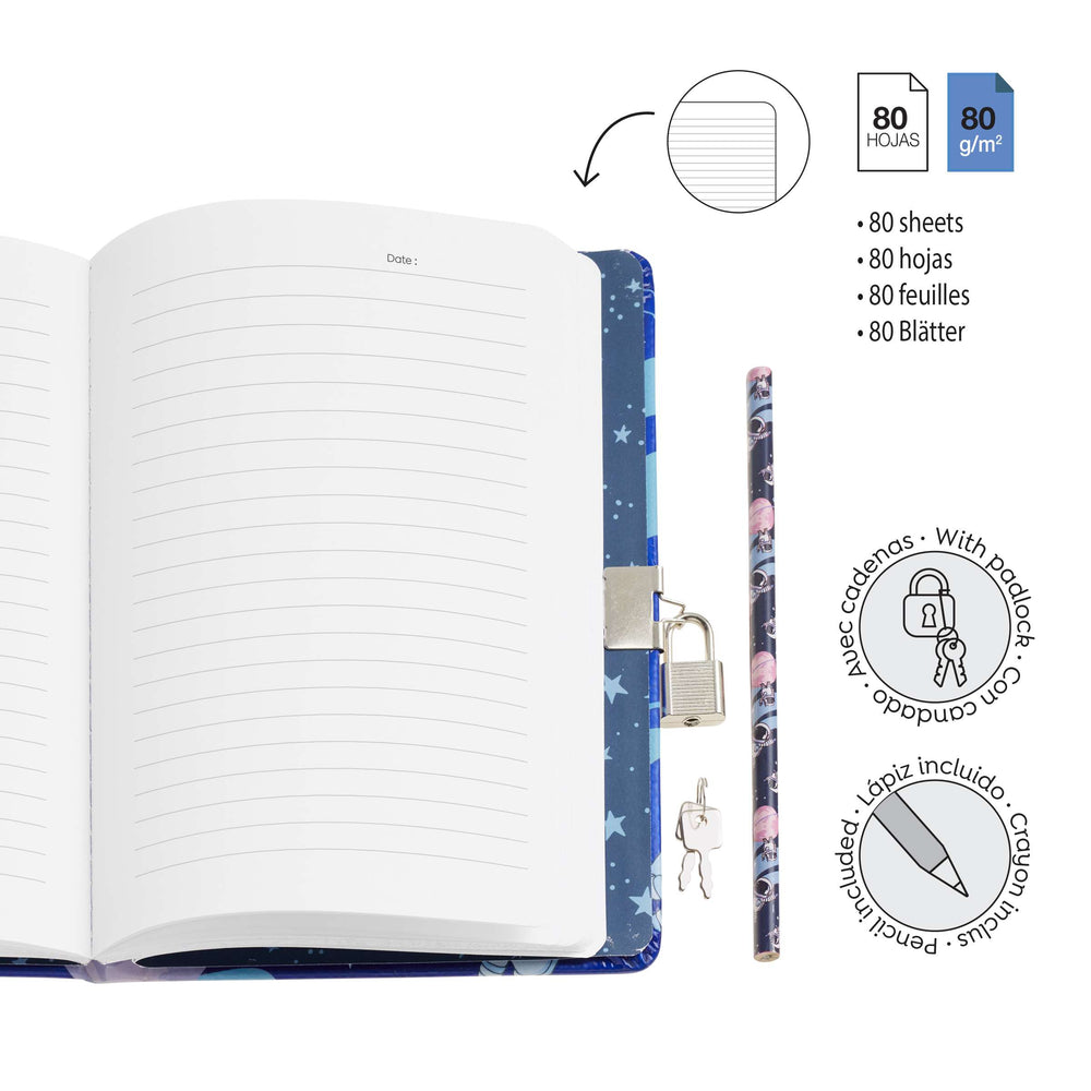 Holografisches Tagebuch mit Schloss – Panda