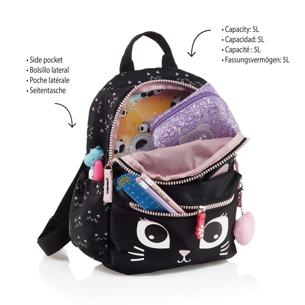 Kleiner Rucksack – Schwarze Katze 5 l