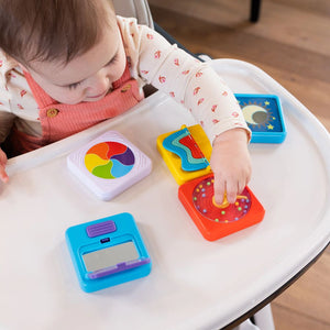 Set mit 3 sensorischen Quadraten mit Kugelschieber PlayTab - tablude.com