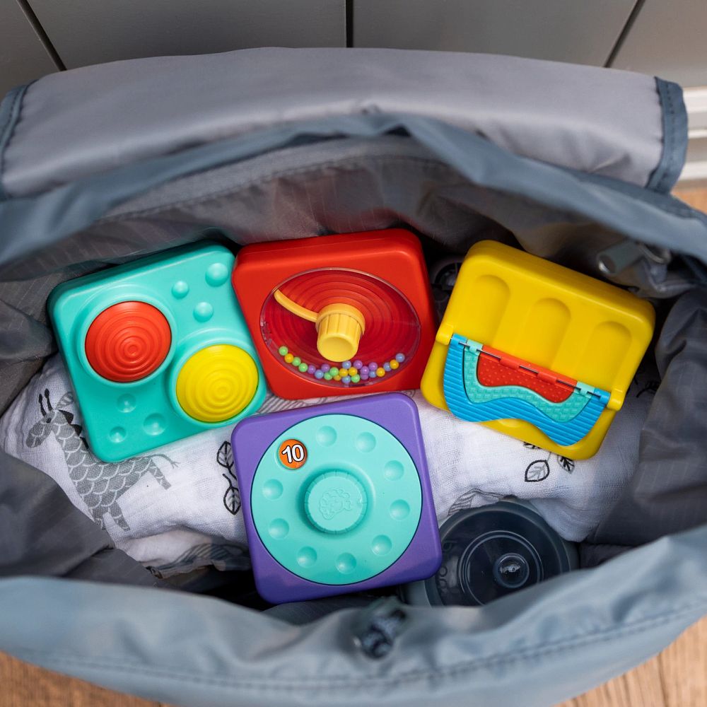 Set mit 3 sensorischen Quadraten mit Kugelschieber PlayTab - tablude.com