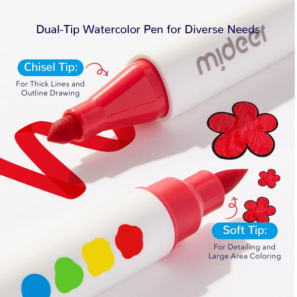 Abwaschbare Marker mit doppelter Spitze – 12 Farben - tablude.com