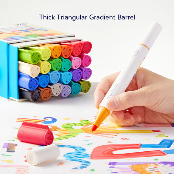 Abwaschbare Marker mit doppelter Spitze – 12 Farben - tablude.com