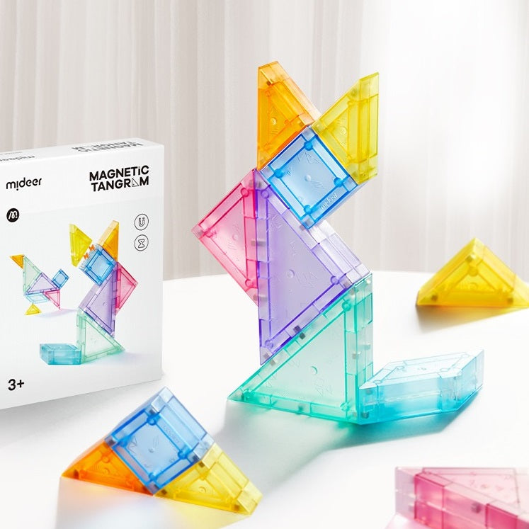 Magnetische Bausteine – Tangram 3D mit Sanduhr 7 Teile - tablude.com
