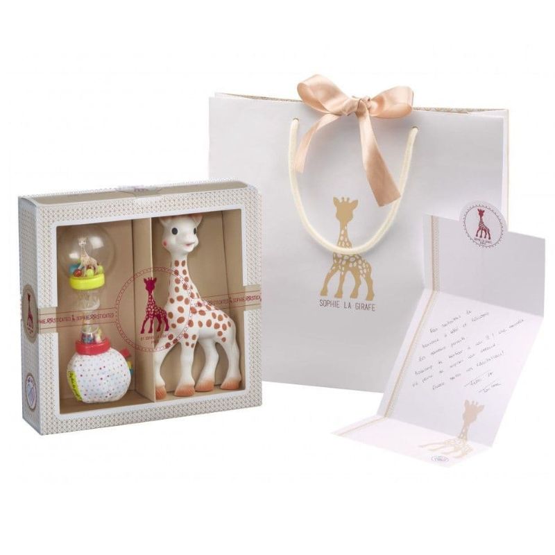 Geschenkset Sophie la girafe mit Maracas-Rassel - tablude.com