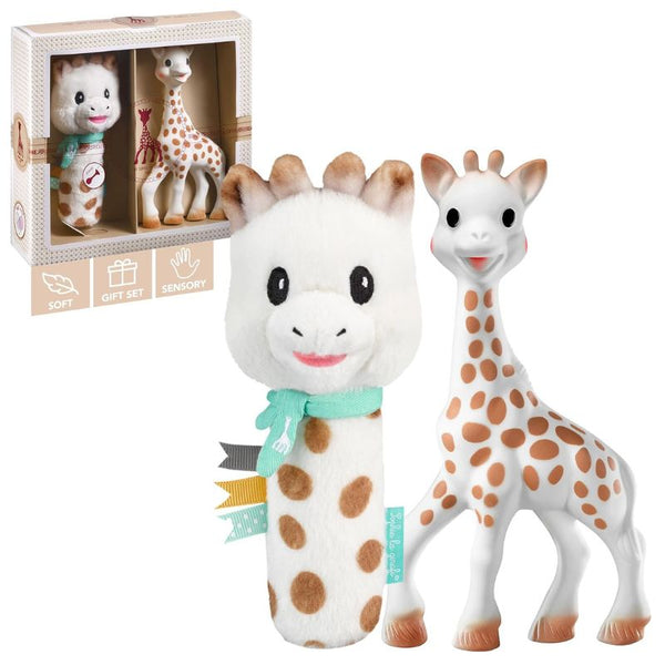 Geschenkset Sophie la girafe mit Plüschrassel - tablude.com