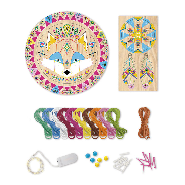 Kreativset 3D String Art – Leuchtender Traumfänger 8+