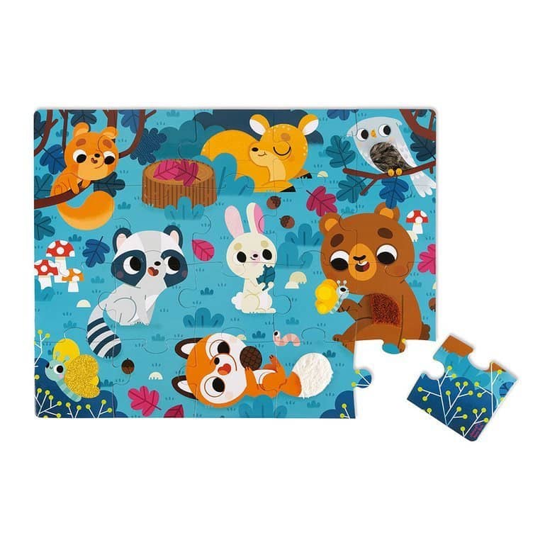 Sensorisches Puzzle – Waldtiere, 20 Teile, 2+