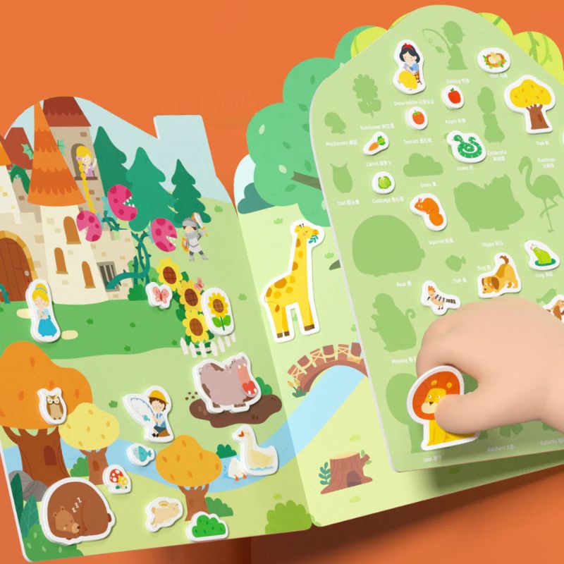 Set mit wiederverwendbaren Gel-Aufklebern – The Busy Animal Town - tablude.com