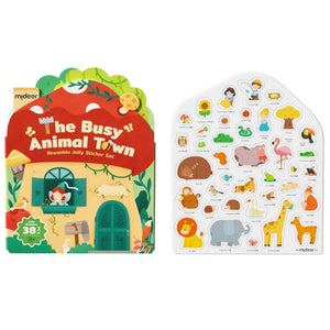Set mit wiederverwendbaren Gel-Aufklebern – The Busy Animal Town - tablude.com