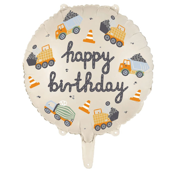 Folienballon – Baufahrzeuge Happy Birthday 45 cm