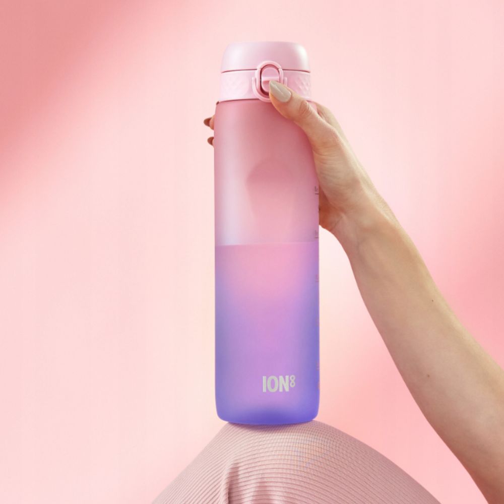 Trinkflasche 1000 ml - Motivator Farbverlauf Immergrün/Rosenquarz