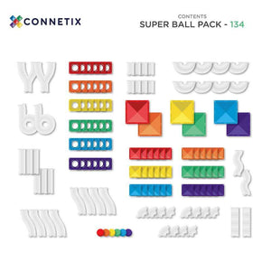 Klocki magnetyczne kulodrom Connetix - Rainbow Super Ball Run Pack 134 el.
