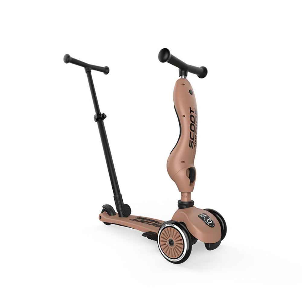Jeździk i hulajnoga z rączką do prowadzenia Highwaykick 1 Push and Go 2w1 SCOOTANDRIDE 1-5 lat - Mocha