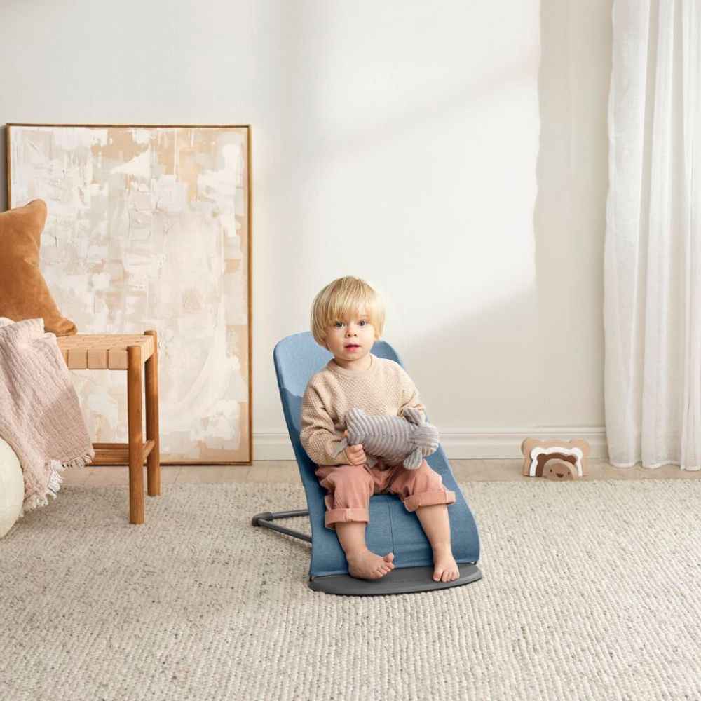 Leżaczek BABYBJORN BLISS WOVEN - Niebieski melanż