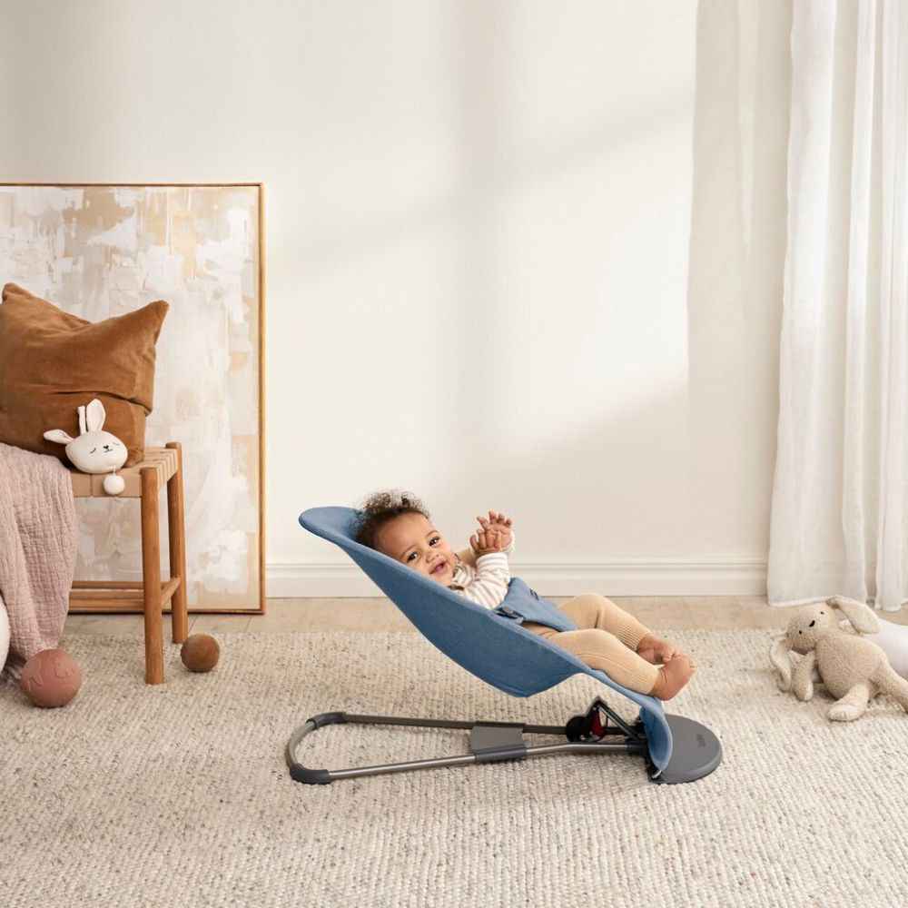 Leżaczek BABYBJORN BLISS WOVEN - Niebieski melanż