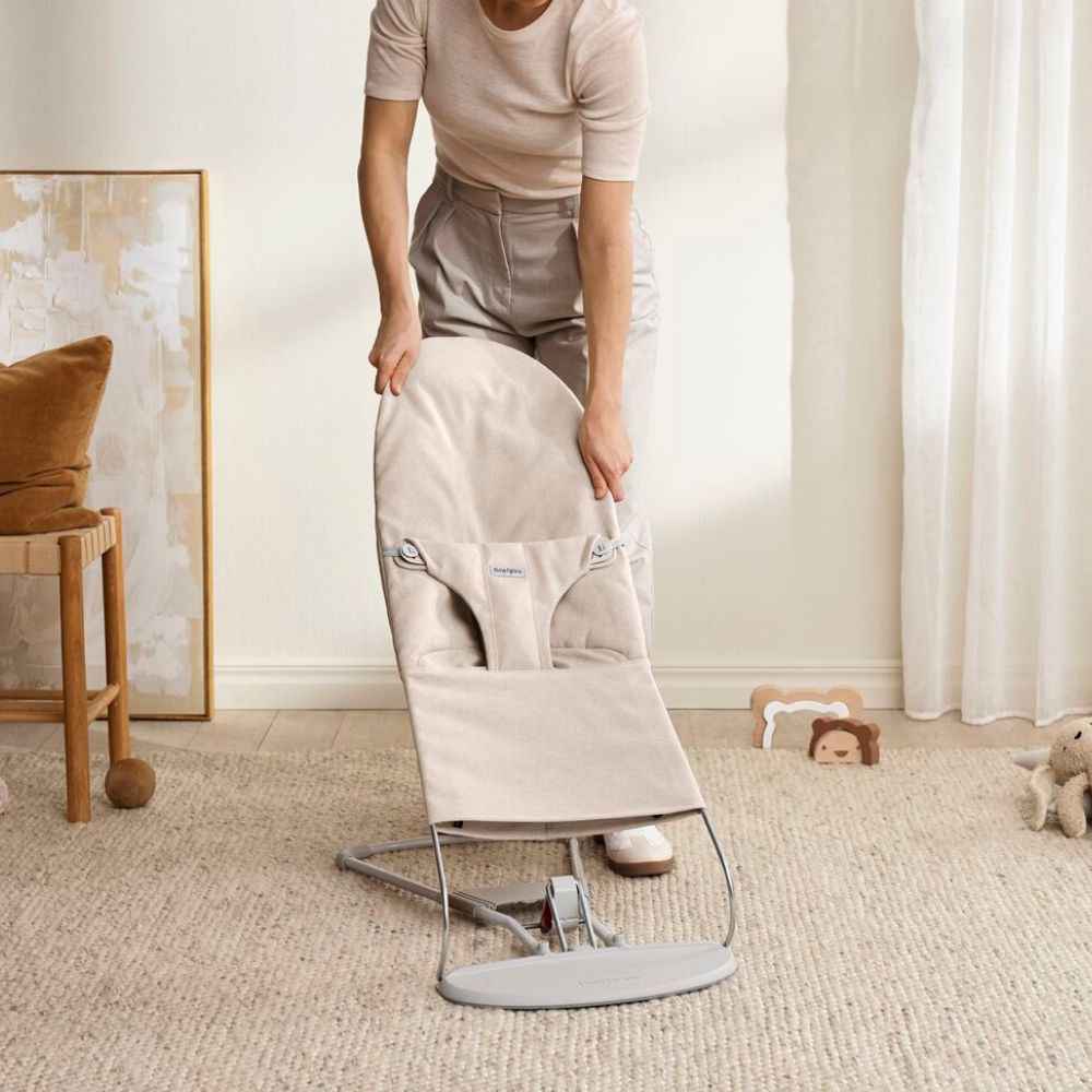 Leżaczek BABYBJORN BLISS WOVEN - Jasny Beż melanż