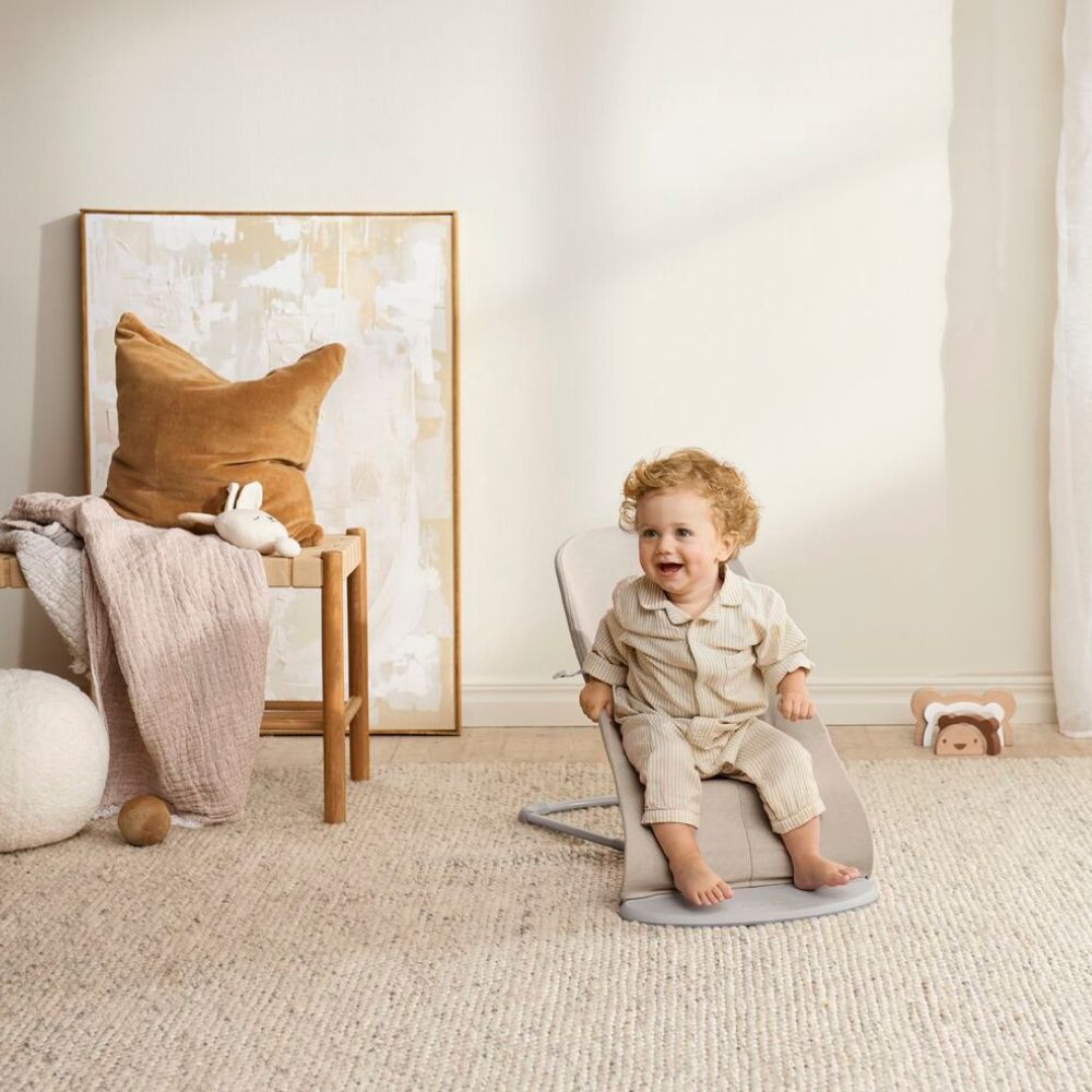 Leżaczek BABYBJORN BLISS WOVEN - Jasny Beż melanż