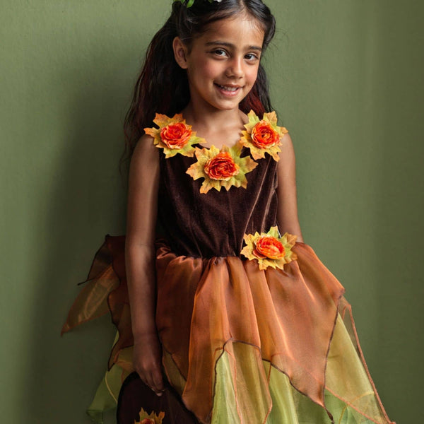 Kostüm – Tüllkleid mit Blumen und Hut, Hexe Sabrina, 5–7 Jahre