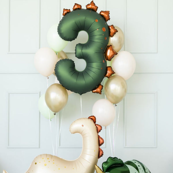 Folienballon 92 cm – Zahl 3 Dinosaurier