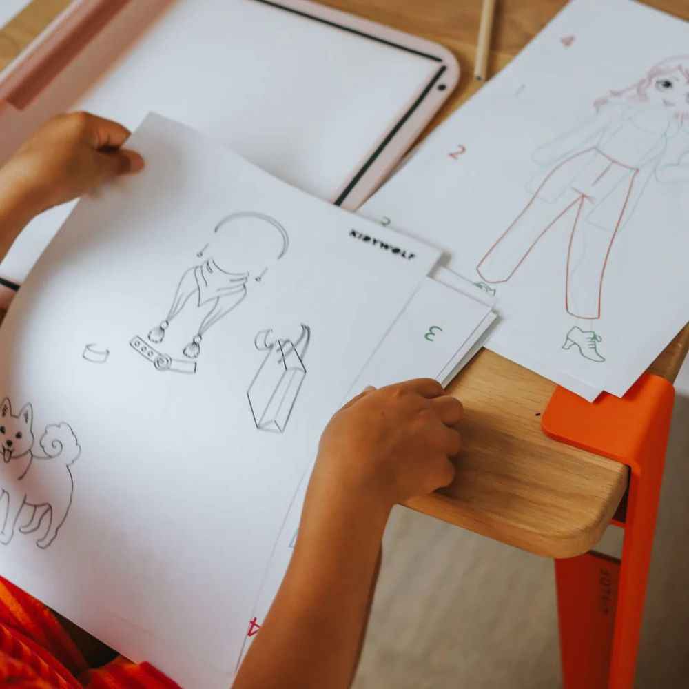 Podświetlany tablet do nauki pisania i rysowania Kidydraw Pro Kidywolf - Fashion