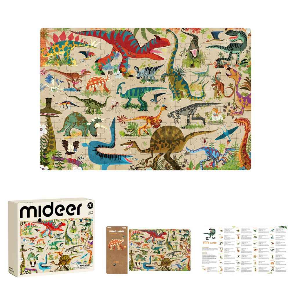 Puzzle Uczmy się! mideer - Dinozaury 126 el.