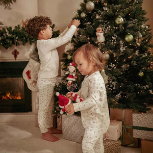 Rosa Weihnachtsanhänger – 4-teiliger Plüsch-Dekoset für den Weihnachtsbaum