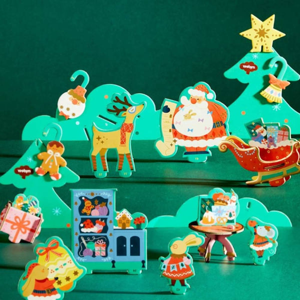 3D-Weihnachtspuzzle mit Drehmechanismus und Spieluhr