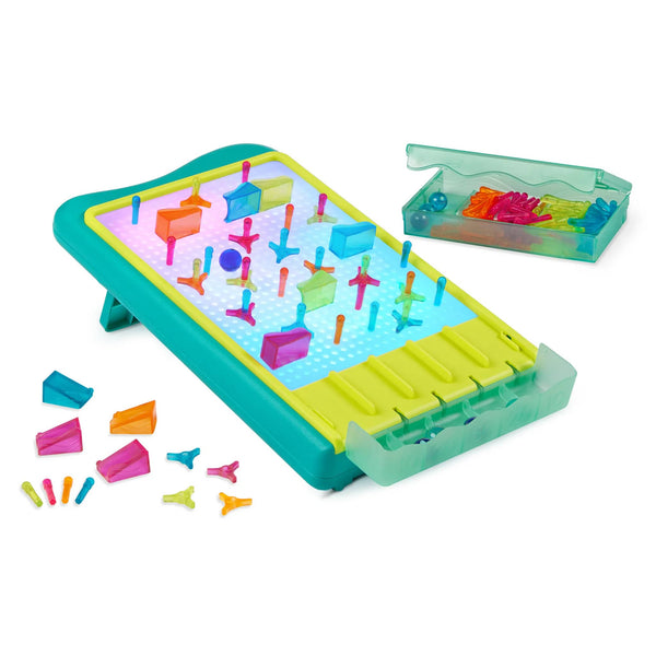 Beleuchtete Kugelbahn und Leuchttafel 2in1 – Light-Up Marble Drop 180 Teile