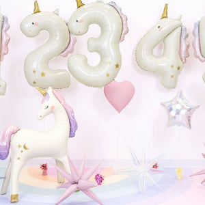Folienballon 93 cm – Zahl 4 Einhorn