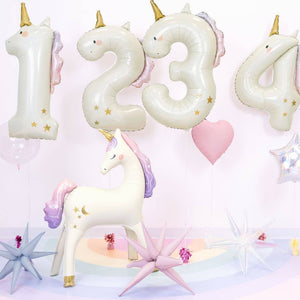 Folienballon 93 cm – Zahl 1 Einhorn
