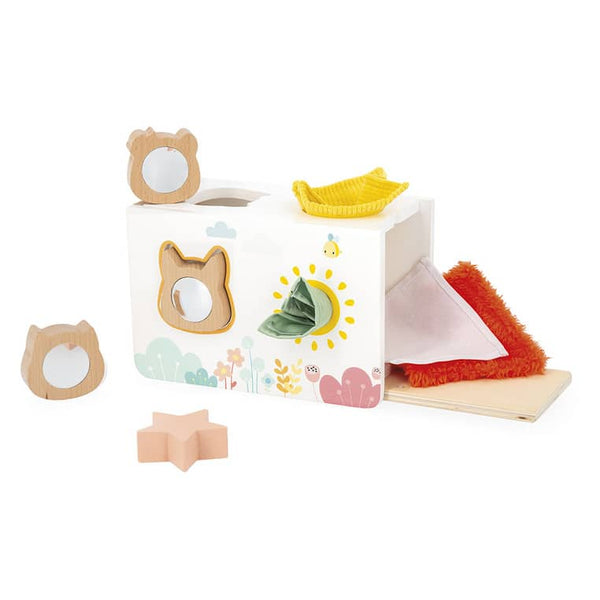 Holzsortierer Sensorikbox mit Tüchern – Pure 12m+