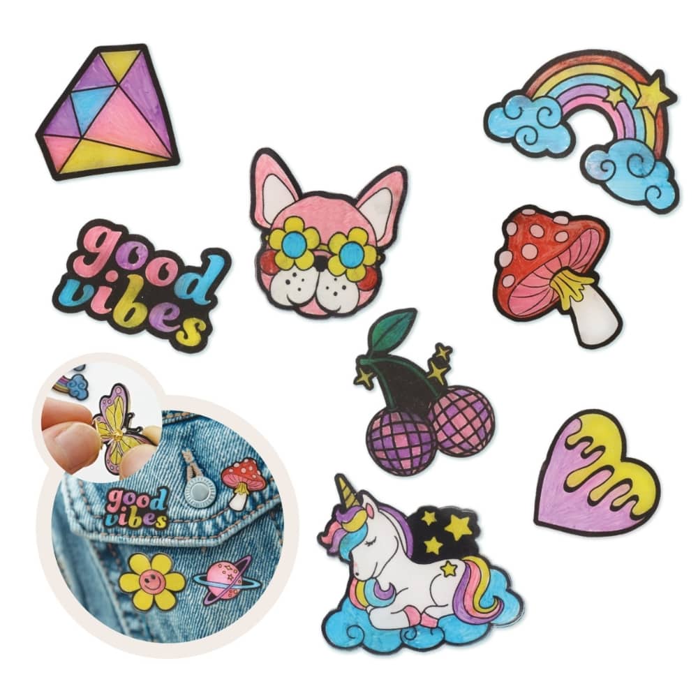 DIY Craft Kit Kreativset – Ansteckpins, 18 Stück