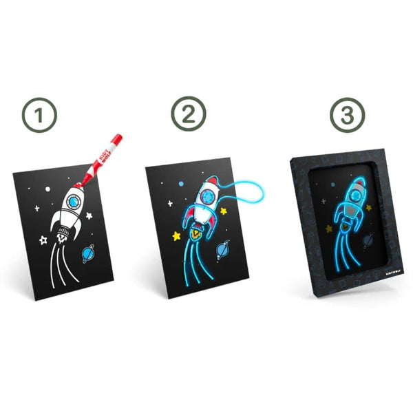 Set zum Basteln einer leuchtenden Wanddekoration – Kidyneon Pack 9 Stück