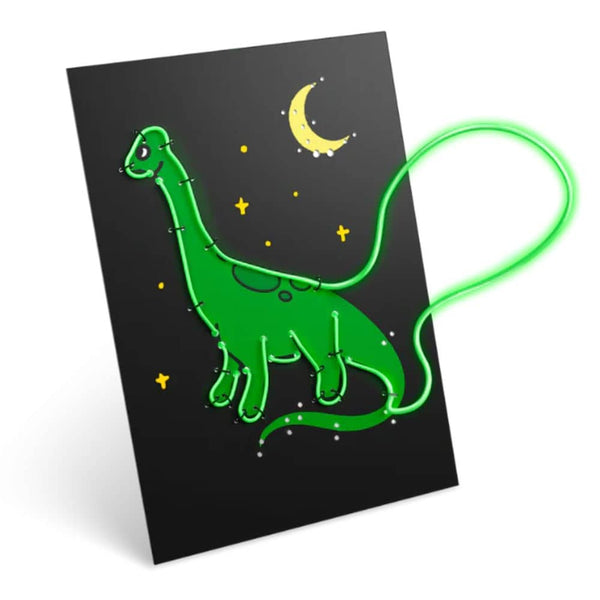 Set zum Basteln einer leuchtenden Wanddekoration – Kidyneon Dinosaurier, 3 Stück