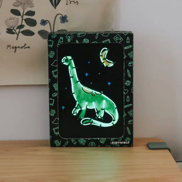 Set zum Basteln einer leuchtenden Wanddekoration – Kidyneon Dinosaurier, 3 Stück