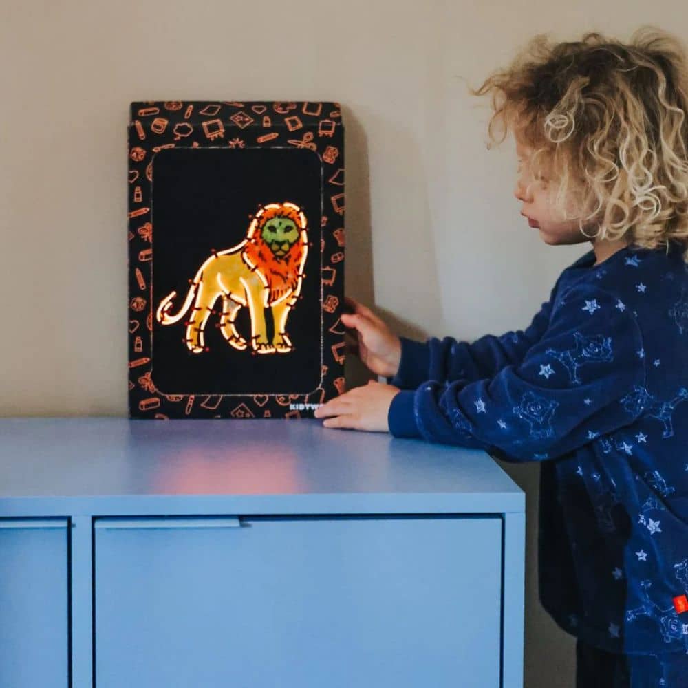 Set zum Basteln einer leuchtenden Wanddekoration – Kidyneon Tiere, 3 Stück