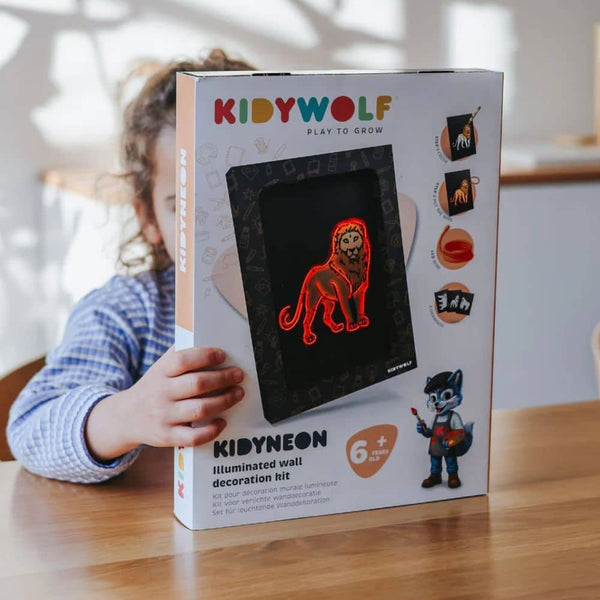 Set zum Basteln einer leuchtenden Wanddekoration – Kidyneon Tiere, 3 Stück