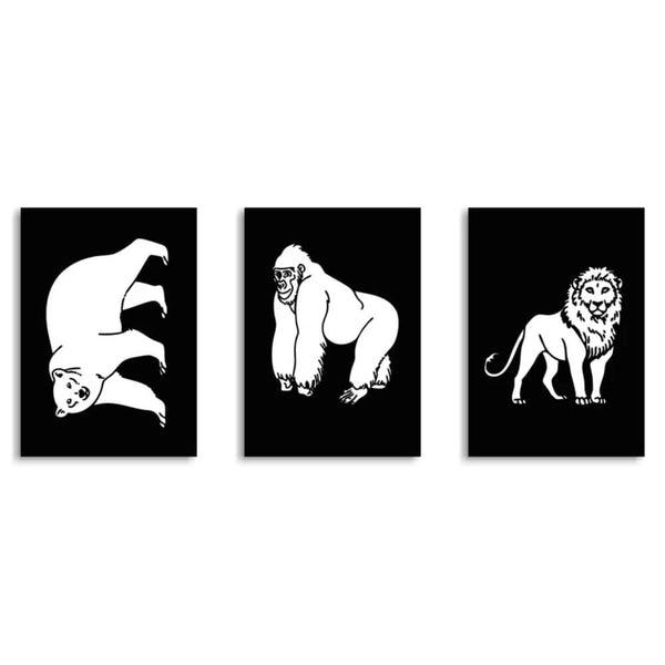 Set zum Basteln einer leuchtenden Wanddekoration – Kidyneon Tiere, 3 Stück